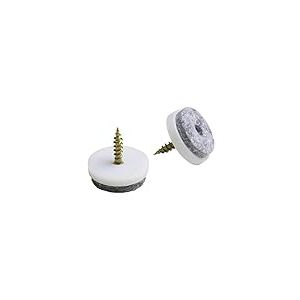 Meister, 644226 Patins en feutre avec vis,20 mm, blanc, 20 pièces