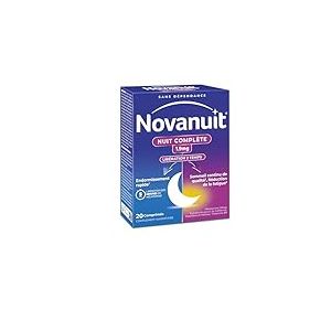 NOVANUIT nuit complète – Mélatonine 1,9 mg, Plantes, Vitamine B6 – Complément Alimentaire – Endormissement rapide, Sommeil continu de qualité, Réduction de la fatigue – 20 comprimés réservé à l’adulte