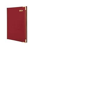 Collins Debden Classic Agenda semainier 2024 compact (rendez-vous) – Planificateur d'entreprise et organisateur – Janvier à décembre 2024 – Semainier – Rouge – 1270 V.15-24
