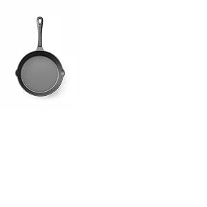 HENDI Poêle en fonte, avec 2 becs verseurs, poêle à frire pour four, feu, cuisinière à gaz, induction, électrique, plaque vitrocéramique, grill, barbecue, poignée: 120mm, ø200x(H)40mm