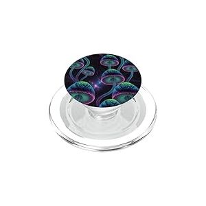 Motif champignons magiques psychédéliques noirs esthétiques PopSockets PopGrip pour MagSafe