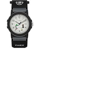 Timex Expedition X Peanuts TW4B29100 Montre pour Homme avec Bracelet en Tissu Beagle Scout Camper 40 mm, Noir, Moderne