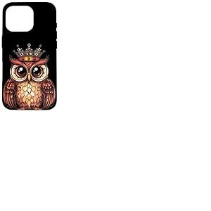Hibou couronné prêt à régner pour les hiboux et les amateurs de couronne Coque pour iPhone 16 Pro