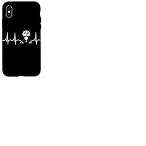 Panda Heartbeat Panda EKG Heart Idée amusante pour les amateurs de panda Coque pour iPhone X/XS