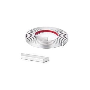 Art3d Moulure en vinyle flexible &agrave; d&eacute;coller et &agrave; coller pour bords de carrelage mural, dosseret de cuisine, cadre de miroir en argent de 3 m