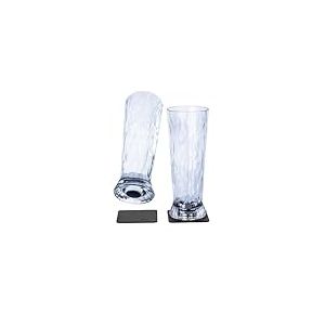 silwy&reg; Verres en plastique magn&eacute;tiques de haute technologie, nano gel pads m&eacute;talliques inclus &ndash; verres de camping antid&eacute;rapants, accessoires pour bateaux et yachts (bi&egrave;re // 0,5 l // set de 2)