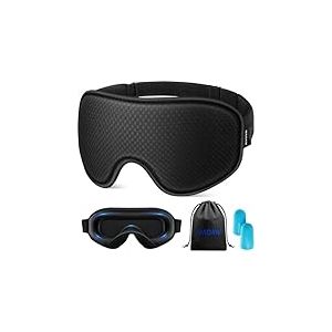 WAOAW Masque de sommeil pour homme et femme : masque occultant pour les yeux – Masque 3D respirant doux et confortable pour les voyages – Masque de nuit réglable pour dormir