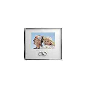 DRW Cadre photo alliances de mariage en argent avec parspartus pour photo de 10 x 15 ; dimensions : 23 x 18 cm