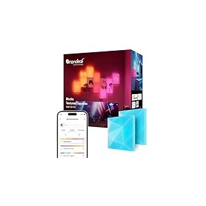Nanoleaf Blocks Kit d'Extension | 2 Carrés Texturés (RequisKit de Démarrage), Design 3D à Facettes Multiples, Panneau LED Multicolore RGBW, Éclairage Changeant de Couleur 16M+, Déco Murale et Chambre