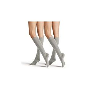 0 ONLY 2-PACK KSD Chaussettes hautes femme en maille, Silber, 3-5 (lot de 2)
