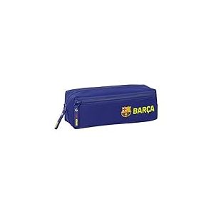 safta F.C. Barcelone 1ère équipe 25/26 - Trousse Triple Petite, Trousse pour Enfant, idéale pour Les Enfants d'âge Scolaire, Confortable et Polyvalent, qualité et résistance, 22 x 6 x 8,5 cm, Bleu