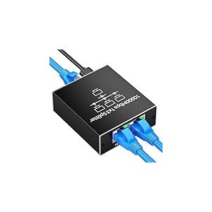 NEUTYPECHIC Switch RJ45 Multiprise Ethernet 3 Ports, 1000 Mbps LAN Splitter 1 à 3, Switch Ethernet Gigabit RJ45 Aluminium avec Câble Type C pour Ordinateurs, Commutateurs, Téléviseurs, Routeur