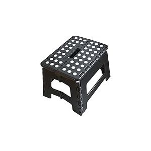 Armo® Tabouret Pliant avec poignée de Transport Compact Pliable Tabouret de Bricolage Repose-Pieds Échelle Poids Maximum 150 kg (Noir)
