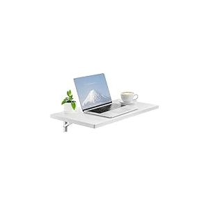 VEVOR Table Pliante Murale, 800 mm x 400 mm, Table à abattant Murale, avec Support en Fer, Bureau Flottant pour Les Petits espaces, Bureau à Domicile, Salle à Manger, buanderie, Cuisine, Bar, Blanc