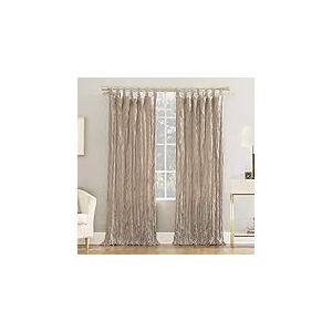 No. 918 Rideau &agrave; Pattes Semi-Transparent en Velours Vieilli, Couleur Pierre, 127 x 160 cm