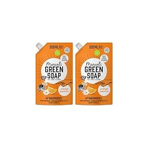 Marcel's Green Soap - Recharge Liquide Vaisselle Orange & Jasmin - Liquide vaisselle - V&eacute;g&eacute;talien - 500 ml (Lot de 2)