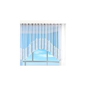 Bogenstore 13117 Rideau Baroque Jacquard 145 x 450 cm Motif Floral Blanc Galon fronceur Ruban Universel