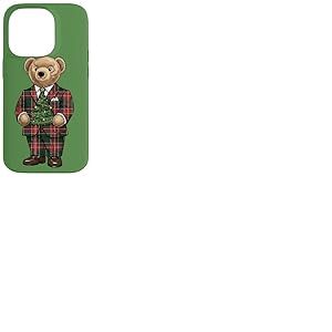 Costume Festif Ours Tenant Un Sapin de No&euml;l d&eacute;cor&eacute; Coque pour iPhone 14 Pro