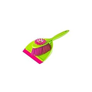 VIGAR 5900 Flower Power Pelle avec Balayette Plastique Vert/Rose 35 x 6 x 35 cm