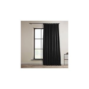 HPD Half Price Drapes Rideaux occultants Extra Larges texturés en Faux Lin pour Chambre à Coucher et Salon, décoration d'intérieur, 254 cm de Large x 213,4 cm de Long, Noir Essentiel