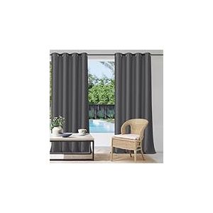 StangH Rideaux d'ext&eacute;rieur imperm&eacute;ables de 274,3 cm de Long &ndash; Rideaux occultants lest&eacute;s &agrave; Isolation Thermique pour Balcon, tonnelle, pavillon, Gris, 132,1 x 274,3 cm (l x L), 1 Panneau