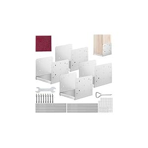 VEVOR Lot de 4 Support de Poteau Bois 8"x 8" 203x203 mm Base d'Ancrage de Poteaux en Acier Inoxydable Taille Interne 185x198 mm pour Rambarde, Main Courante, Balustrade de Terrasse, Porche, Pavillon
