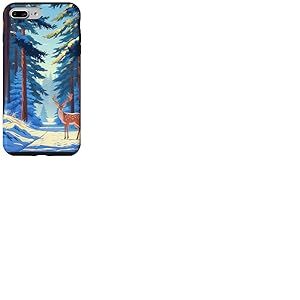 Sc&egrave;ne sereine de Cerfs des Bois, Hiver dans Une for&ecirc;t Coque pour iPhone 7 Plus/8 Plus