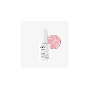 LCN No Wipe Top Coat Gel UV Rose Glimmer – Top coat UV pour une brillance brillante – Durable et résistant aux rayures pour ongles en gel – Végétalien, sans cruauté envers les animaux et sans HEMA