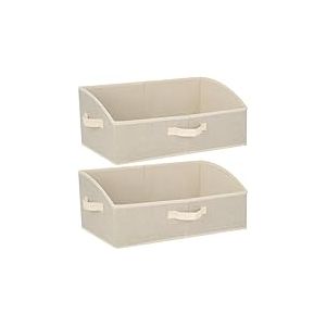 AiQInu Bo&icirc;tes de Rangement en Tissu 28L,Panier Rangement 50x28.5x20cm,Grande Cube de Rangement Pliable en Tissu Ouvertes avec Poign&eacute;es pour V&ecirc;tements, Jouets, Livres, Armoire,Lot de 2