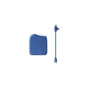 Xoopar - Ice-Powerbank - Batterie Externe 5000 mAh avec Lumière Tactile Intégrée Adaptée à Tous Les Smartphone Iphone,Samsung,Huawei,Xiaomi,LG,Tablette en Plastique Recyclé Certifié GRS - Bleu