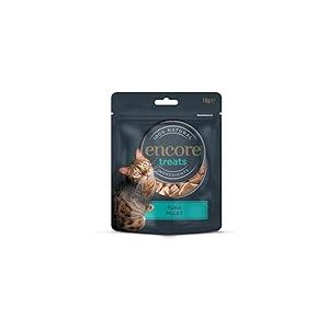 Encore Friandises pour Chat au Filet de Thon 100% Naturelles, Lyophilisées, Snacks Sains sans Céréales pour Récompenses et Entraînement - Lot de 12 Pochettes de 10 g