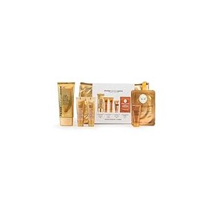 Peter Thomas Roth Golden Hour Coffret cadeau 2025 avec illuminateur 24 K, masque doré, crème Potent-C et coussinets pour les yeux – Soin de la peau brillant dans une trousse de maquillage dorée