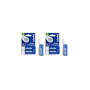 LABELLO Duo Original (2 x 5,5 ml), Baume à lèvres enrichi en huiles naturelles et à la texture onctueuse, Soin des lèvres Hydratation longue durée pendant 24H (Lot de 2)