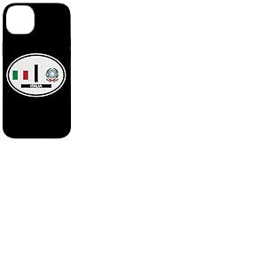 Autocollant ovale pour voiture avec drapeau et blason Italie Coque pour iPhone 14 Plus