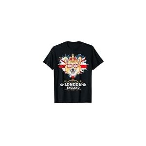 Idée de Londres pour enfants avec drapeau britannique et Corgi T-Shirt