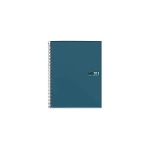 Miquelrius - Cahier A5, Notebook The Original Colors, 80 Feuilles de 90 g/m&sup2;, 1 Bande de Couleur, Carnet Lign&eacute; Horizontal 7 mm, 2 Perforations, Couverture Rigide en Carton Plastifi&eacute;, Oc&eacute;an