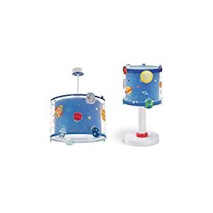 Dalber lampe suspension enfant Planets planètes système solaire & lampe de table enfant Planets planètes système solaire