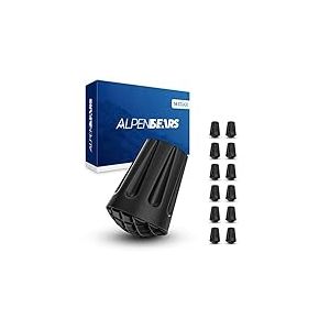 Alpen Bears Embout Baton de Marche - 14 Embouts en Caoutchouc pour B&acirc;tons de Randonn&eacute;e Nordique - Professionnel Embouts de Canne de Marche pour Tous Les B&acirc;tons de Randonn&eacute;e Courants (Asphalte)