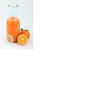 APS 6 bouteilles en verre originales WECK de 1 litre avec couvercle, Ø 6 cm, H : 25,5 cm, bouteilles pour jus, smoothies, vinaigrettes, lavables au lave-vaisselle