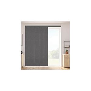 VEVOR Store à Panneaux Occultants Verticaux sur Rail Extensible 116-218 cm Largeur, Panneau Japonais Ajustable jusqu'à 243 cm de Hauteur, pour Porte Coulissante, Séparation de Pièce, Fenêtres, Gris