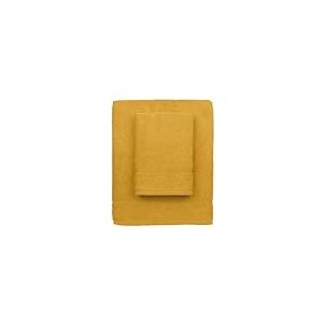 zer0bed, Serviettes de Bain Lilas, 2 Serviettes de Bain, Serviette de Visage, Serviette de Bidet, Couleur Unie, Jaune, 100% Coton, Lot de 2 pi&egrave;ces