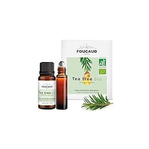 FOUCAUD | Huile essentielle de Tea Tree | Melaleuca alternifolia | BIO | 100% naturelle et pure | Roll on inclus | Chemotypée | certifiée Agriculture Biologique | 10 ml | Marque Française depuis 1946