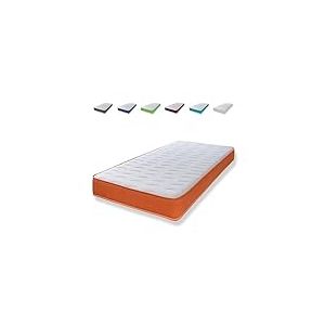 Extreme Comfort ltd Cooltouch Colours Orange Wave Matelas Hybride en Mousse &agrave; m&eacute;moire de Forme avec Bordure Orange &Eacute;paisseur 18 cm Petit lit Double 120 x 190 cm