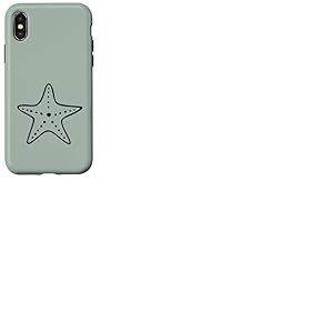 Étoile de mer océan Plage Mignonne étoile de mer – Vert Vintage Coque pour iPhone X/XS