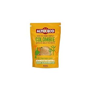 ALTER ECO - Sucre de Canne de Colombie - Sucre Complet Bio et Équitable - Origine Colombie - 400 g