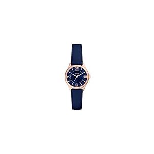 FOSSIL Montre Gilmore pour Femmes, Mouvement à Quartz Trois Aiguilles, Bracelet en Acier Inoxydable ou en Cuir, Noir et Ton Or Rose, 28 mm