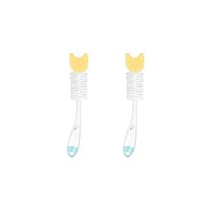 Goupillon NUK 2 en 1 Souple avec &eacute;ponge | pour biberons et t&eacute;tines | Couleurs Assorties (Lot de 2)