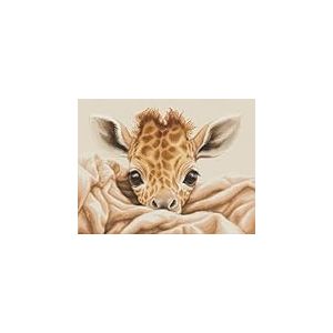 Luca-S Kit de broderie au point de croix compté B2425 Motif bébé girafe pour adultes