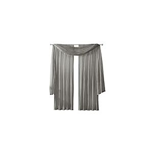 Elrene Home Fashions Athena Rideau de fenêtre Imitation Soie écrasée et cantonnière, 132 x 274 cm (2 Rideaux) et 1 cantonnière, Sterling