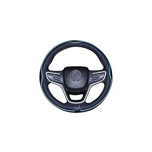Mayco Bell 2019 Nouvelle Couverture Noire de Volant en Cuir Microfibre pour F-150 Tundra Range Rover (Noir Bleu, 39-40.25cm)